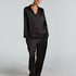 Satin Long-Sleeved Jacket, Black
