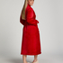Fleece Bathrobe, Red