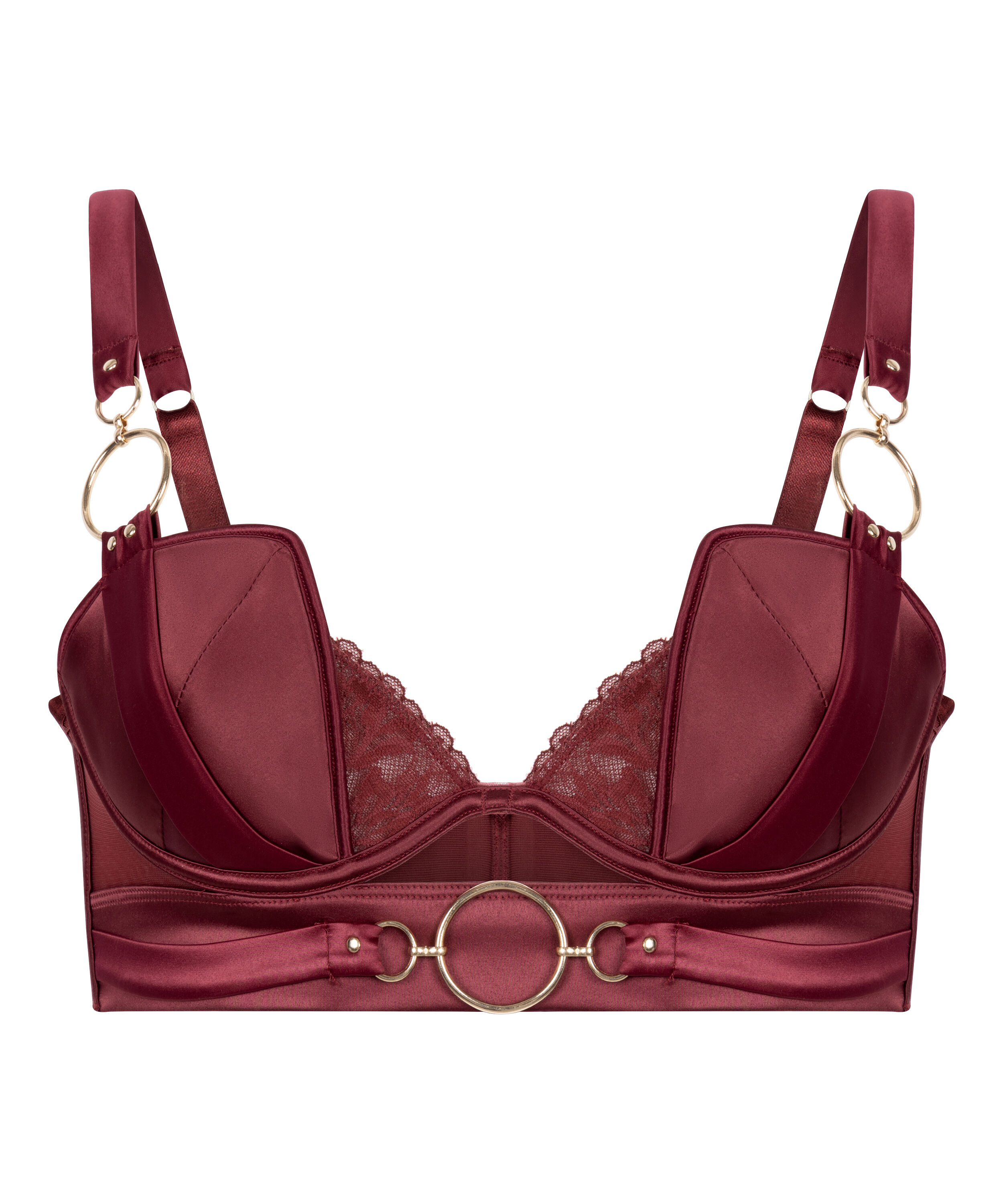 Marjolein Padded Underwired Longline Bra, Red