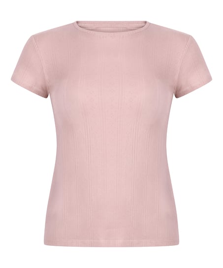 Pointelle Top, Pink