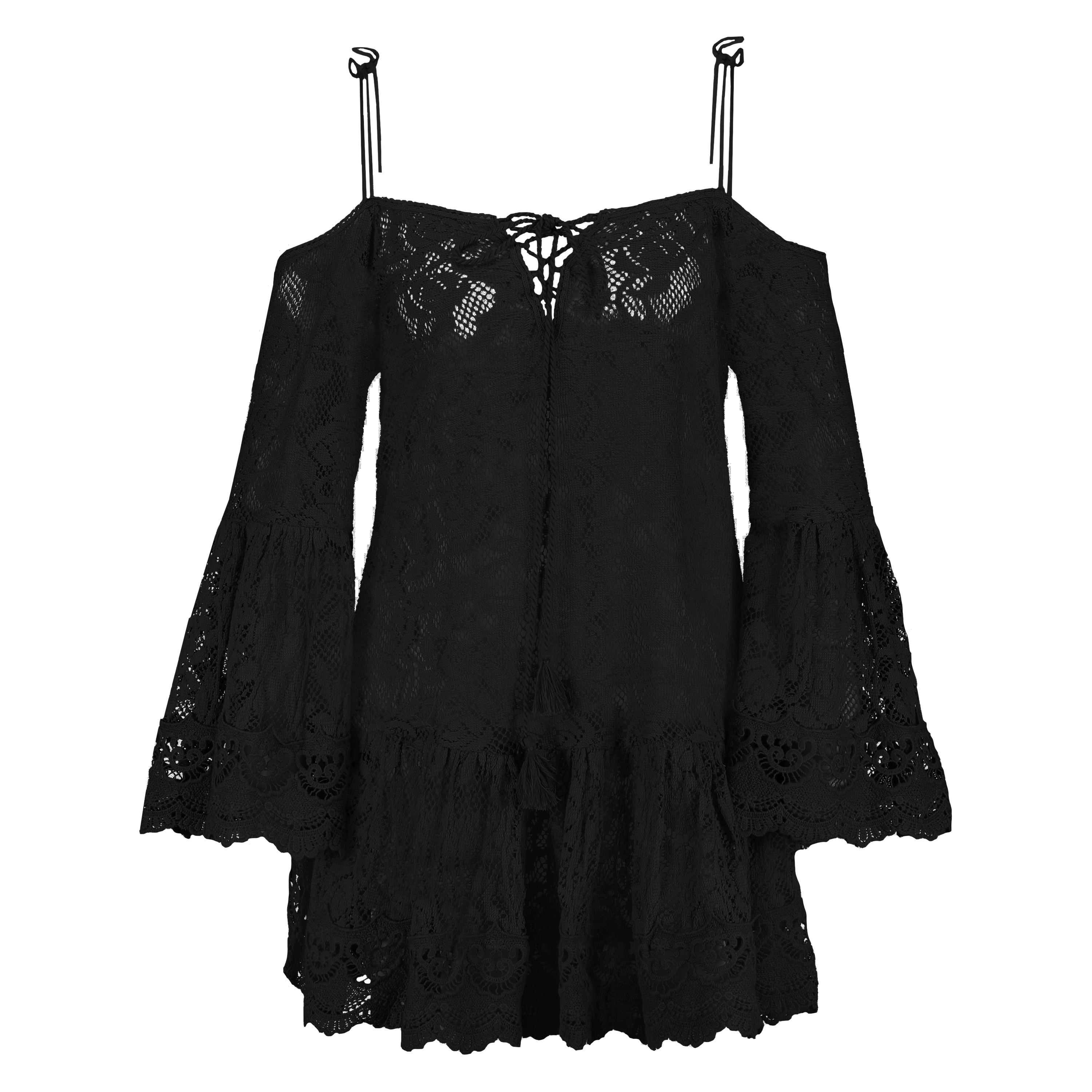 Allover Lace Tunic, Black, main