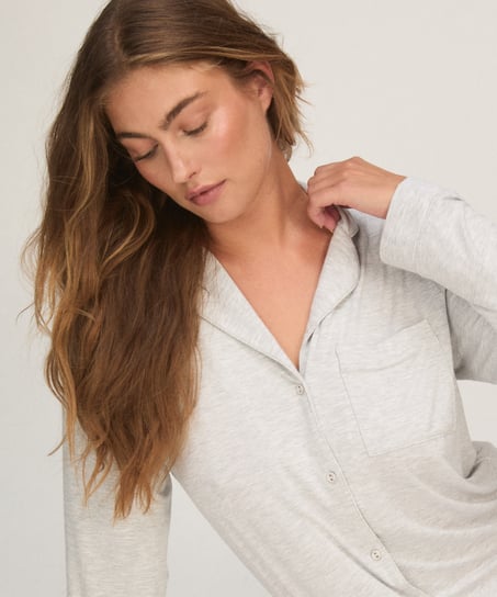 Essential Jersey Shirtdress, Gray