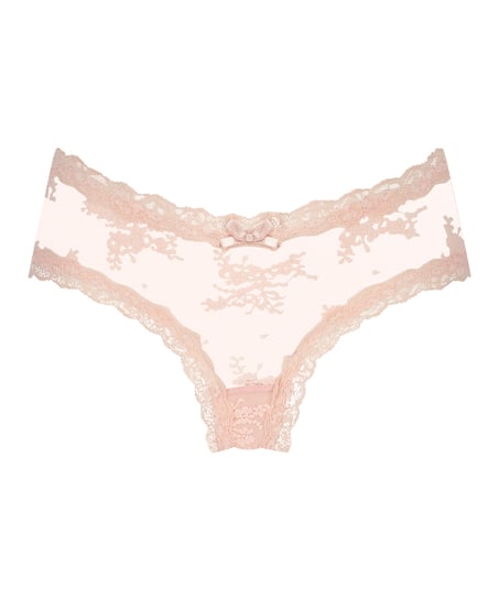 V-shaped Brazilian knickers mesh, Pink