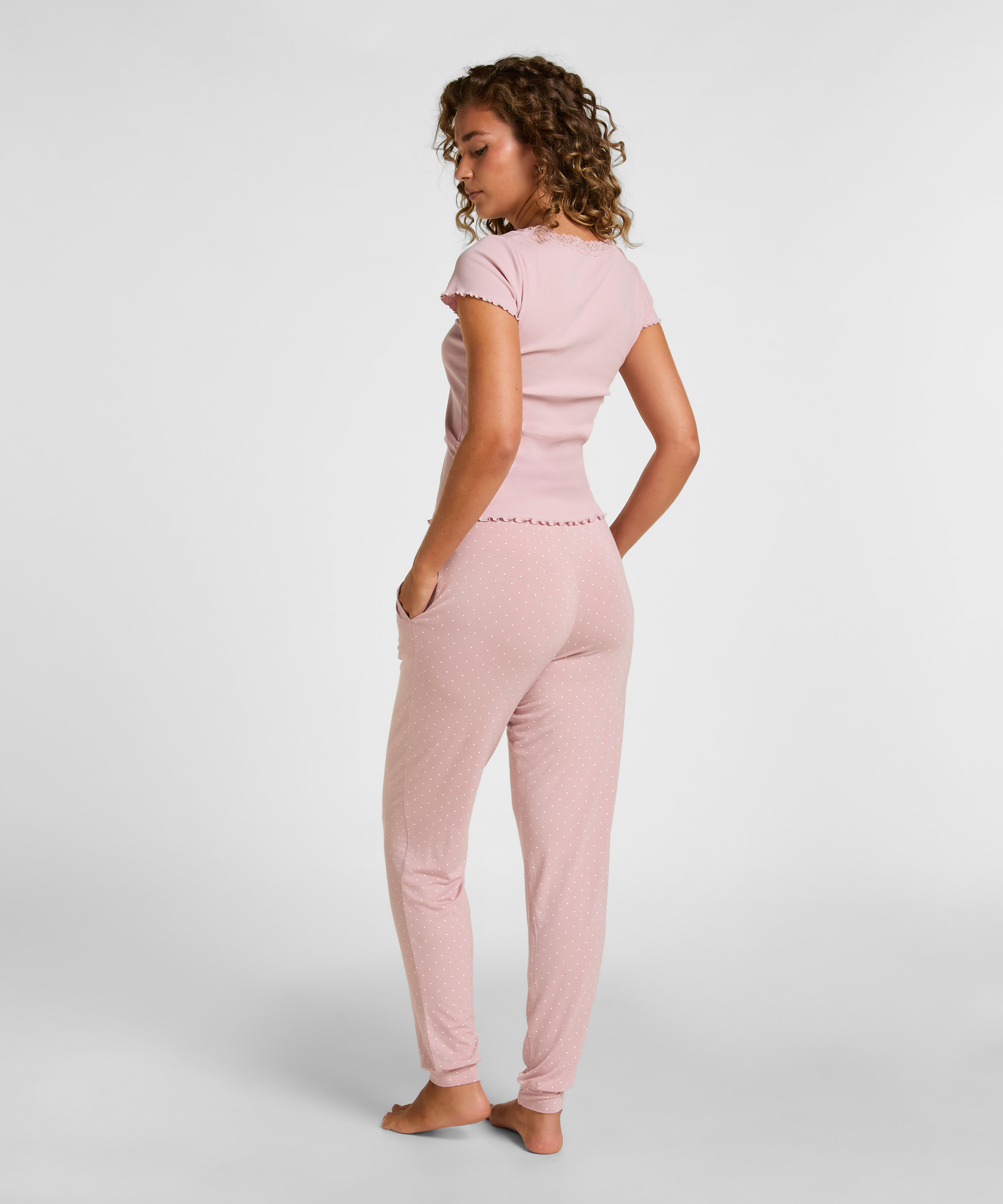 Jersey Pyjama Pants, Pink, main