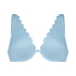 Scallop Non-Padded Underwired Bikini Top, Blue