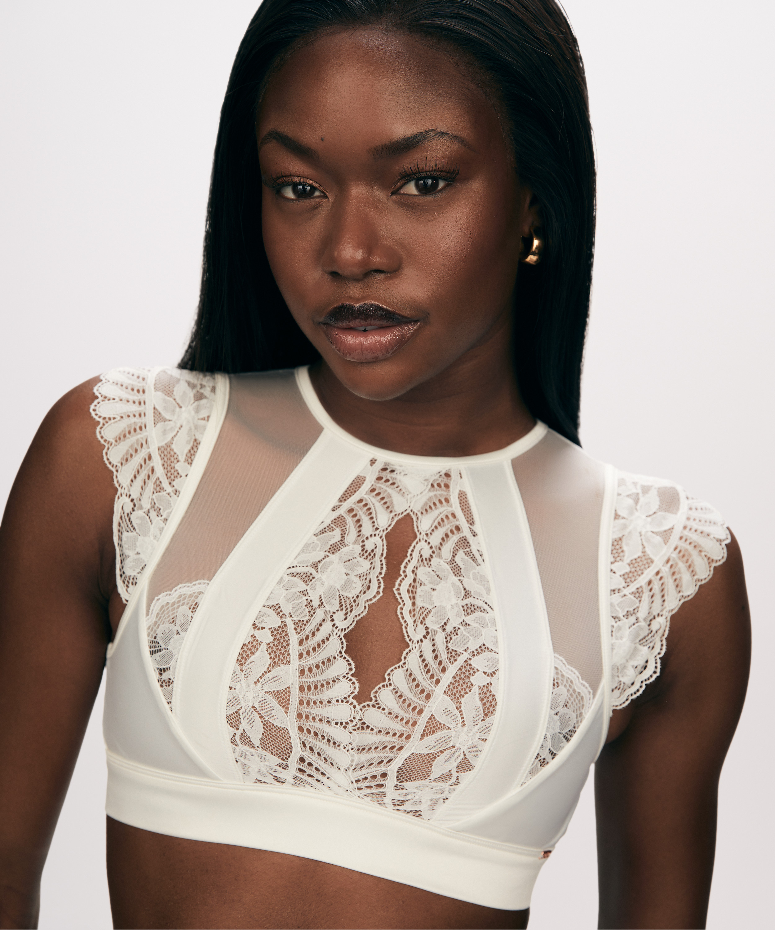 Indigo Bralette, White, main