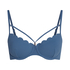 Scallop Padded Underwired Bikini Top, Blue