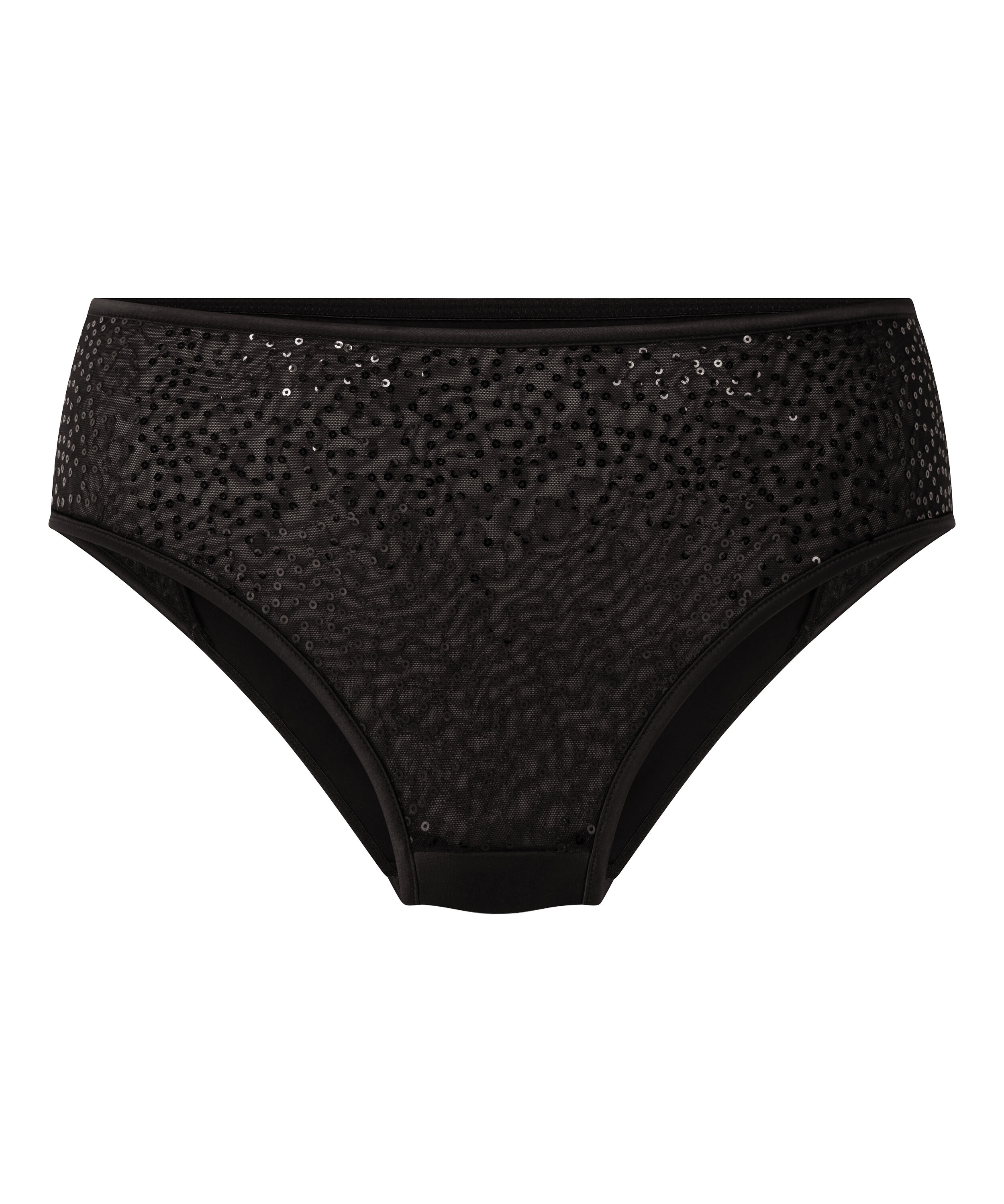 Elle Highleg High-Waisted Brazilian, Black