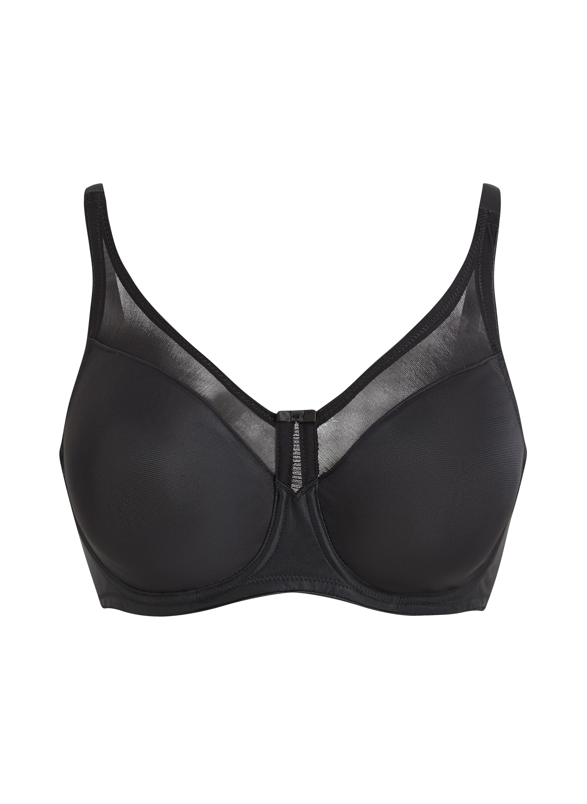 Nina Non-Padded Underwired Minimizer Bra, Black, main