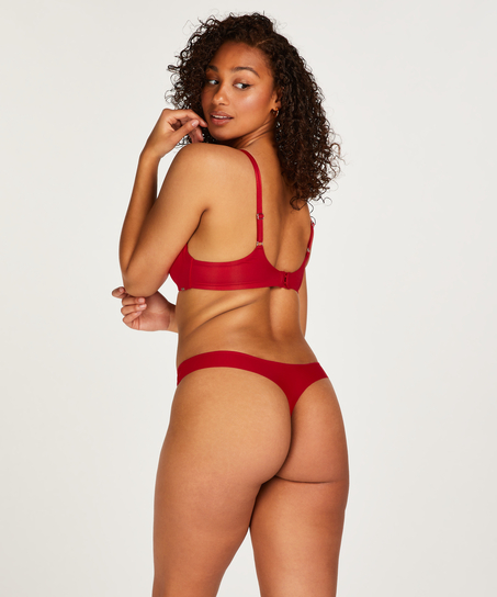 Invisible thong Stripe mesh , Red