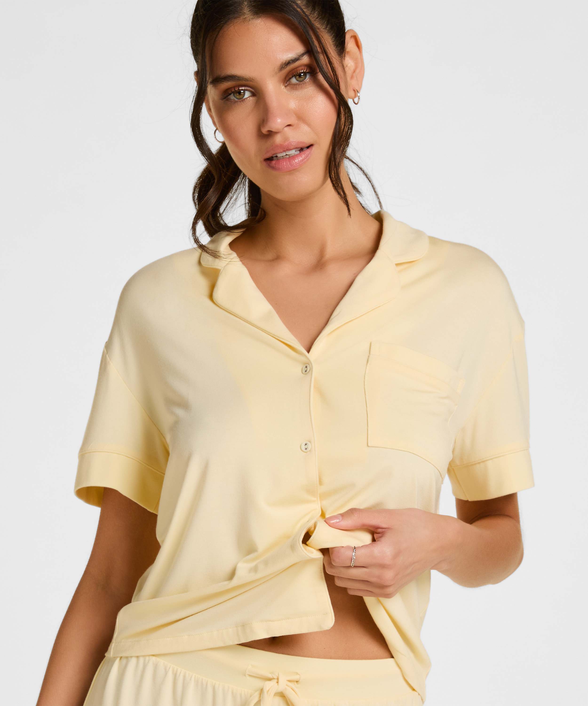 Essential Jersey Short-Sleeved Jacket, Yellow, main