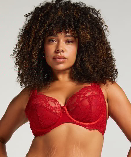 Daisy Non-Padded Underwired Bra, Red