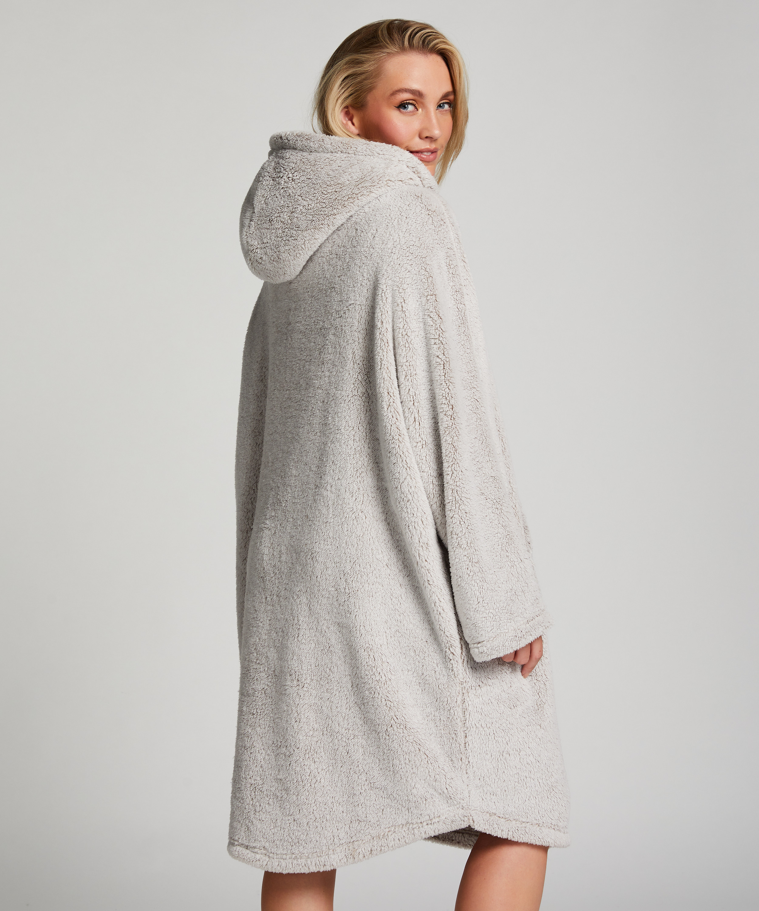 Flannel Fleece Hoodie, Gray, main