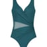 Shaping Shell Mesh Swimsuit, Green