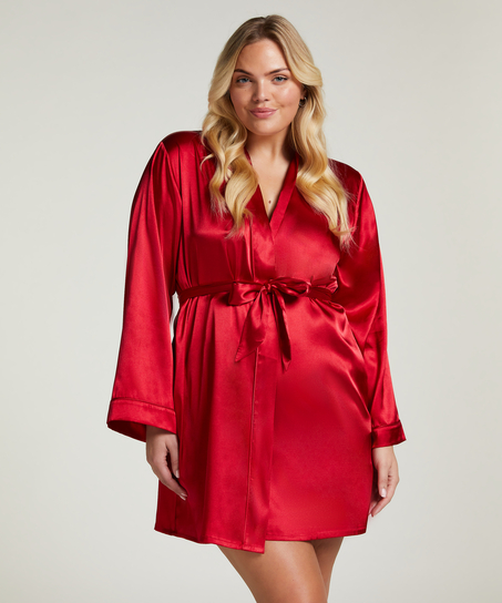 Satin Kimono, Red