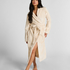 Fleece Bathrobe, White