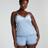 Velours Lace Cami Top, Blue