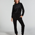 Tall Velours Jogging Bottoms, Black