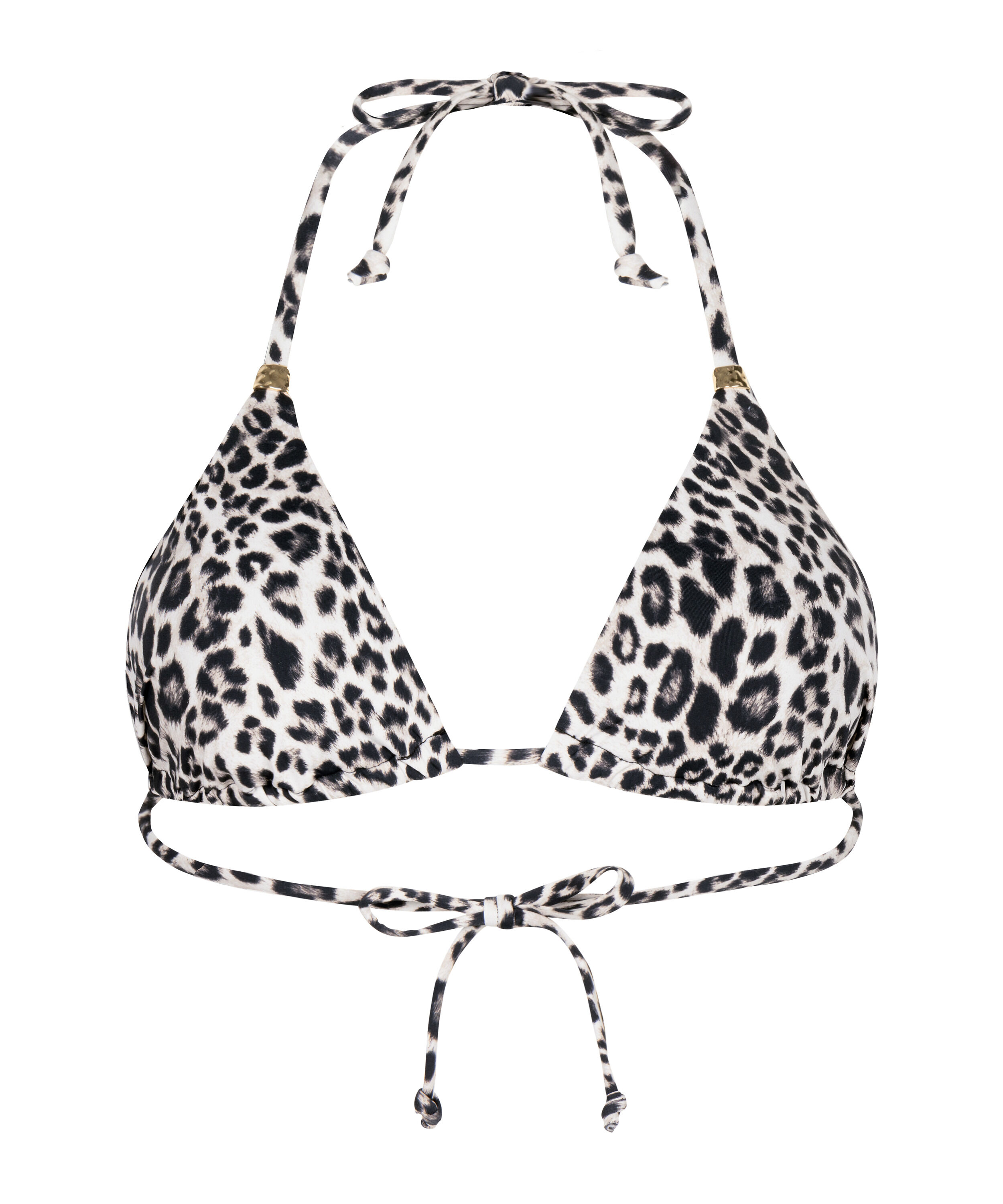 Triangle Bikini Top Leopard, Black