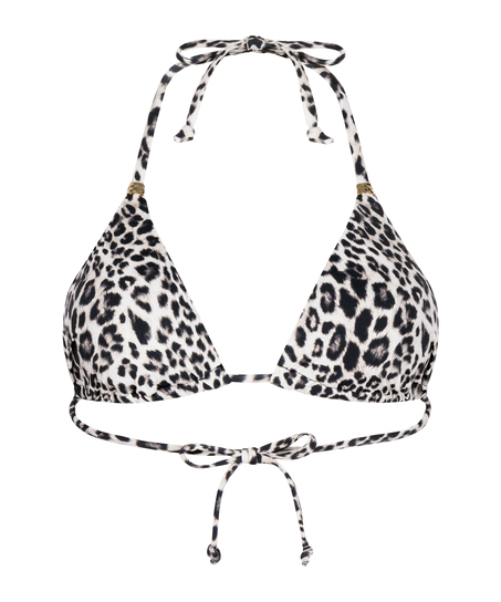 Triangle Bikini Top Leopard, Black