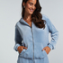 Velour hoodie jacket, Blue