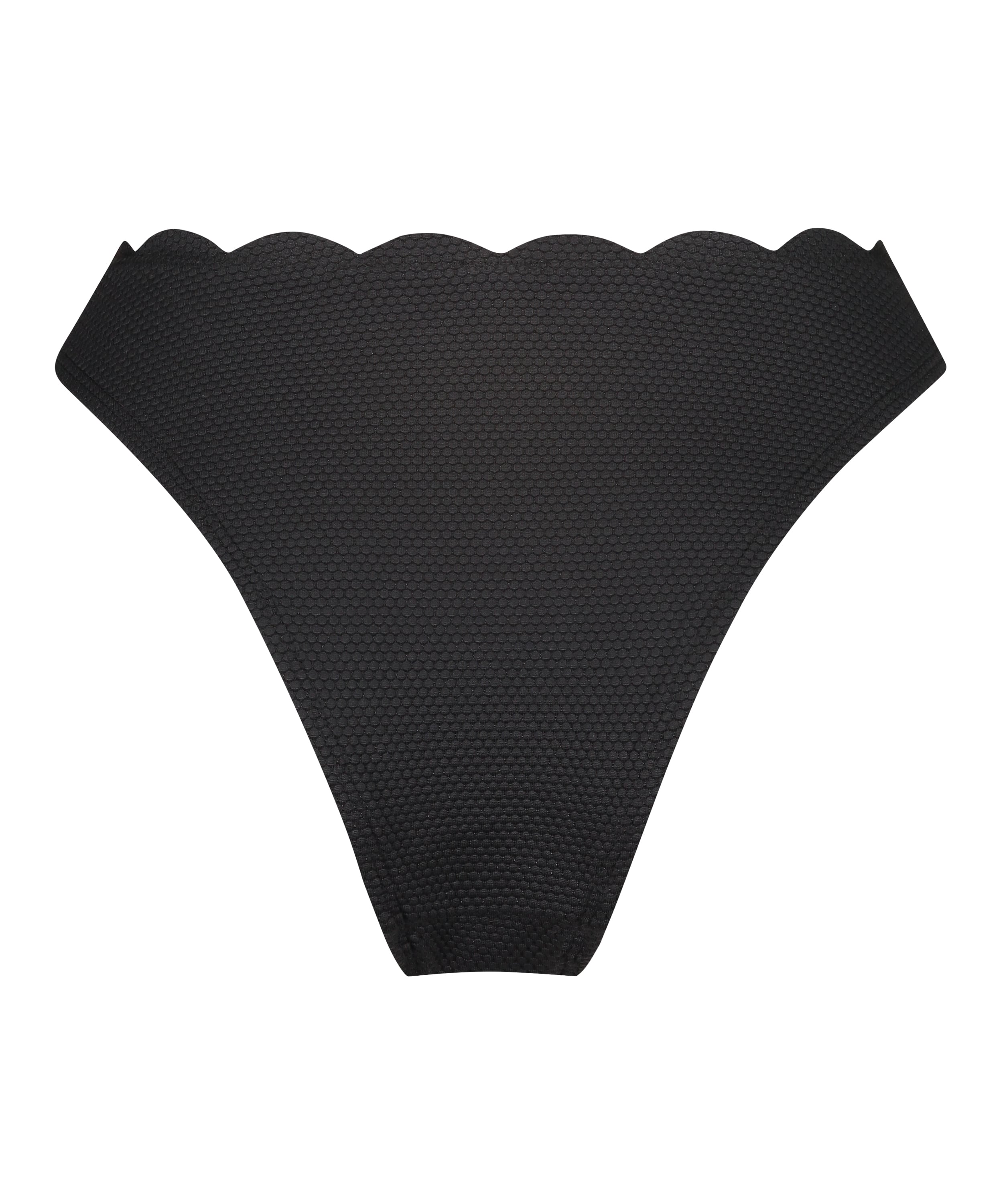 Highleg Bikini Bottom Scallop, Black, main