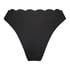 Highleg Bikini Bottom Scallop, Black