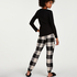 Twill Check pyjama bottoms, Black