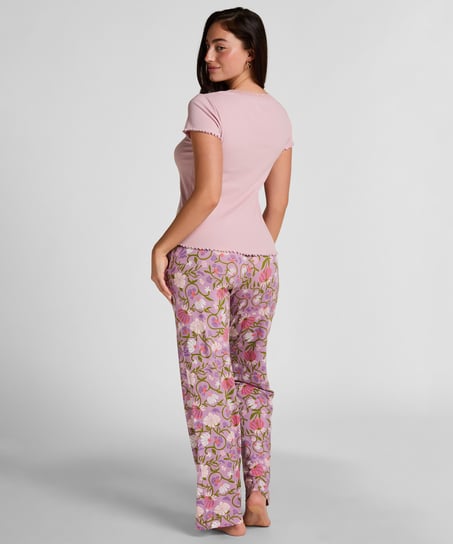 Pyjama Top Jersey Rib, Pink