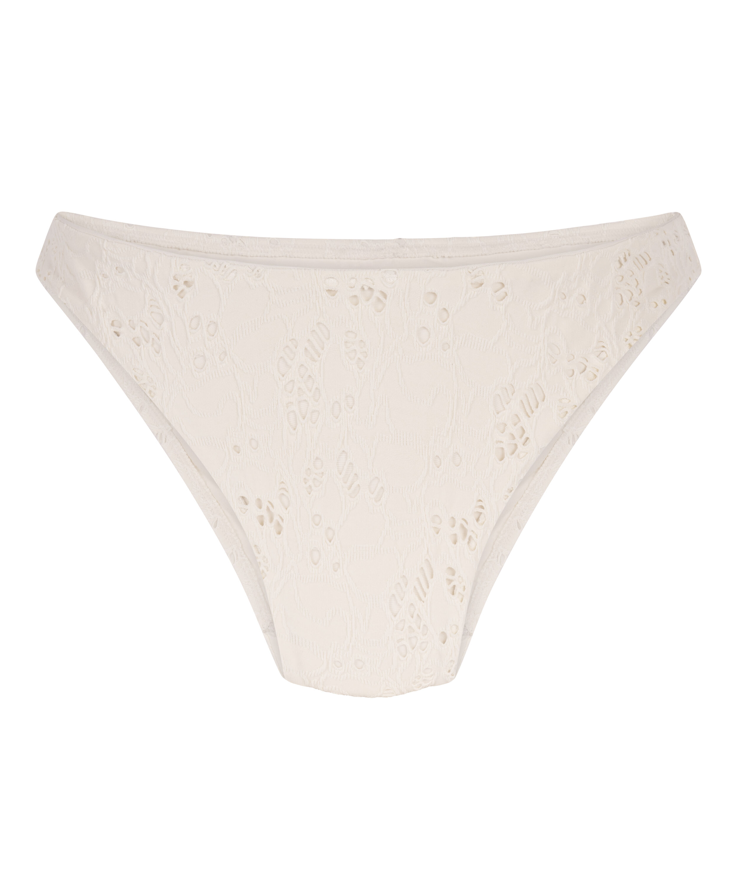 Crochet High Leg Bikinibottom, White
