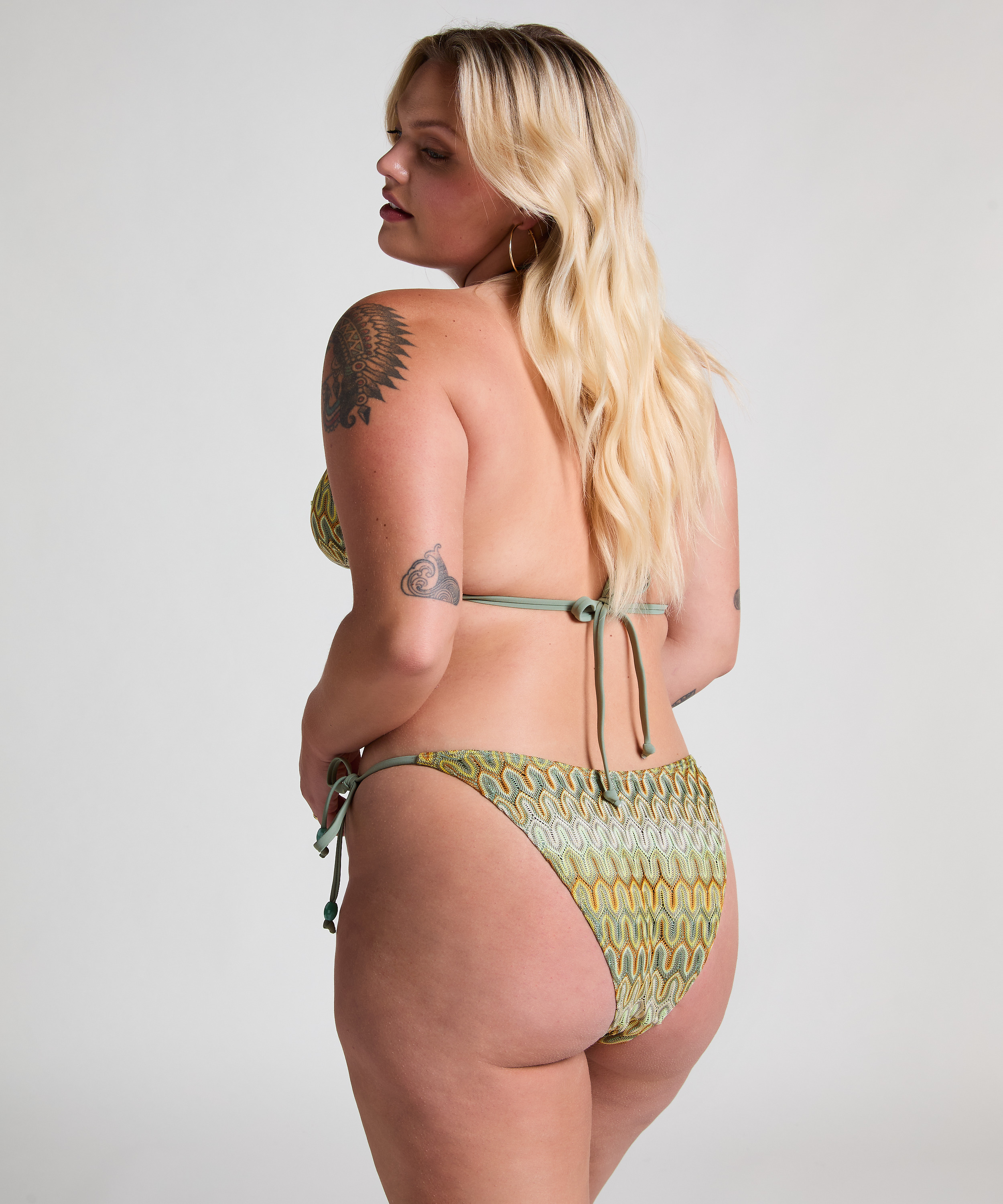 Cali Highleg Bikini Bottom, Green, main