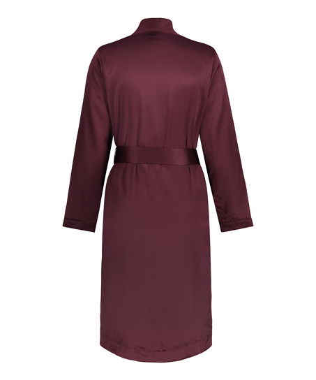 Satin Fleece Bathrobe, Purple