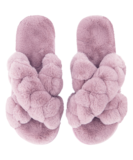 Fake Fur Sliders, Purple