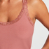 Ribbed Lace Singlet, Pink