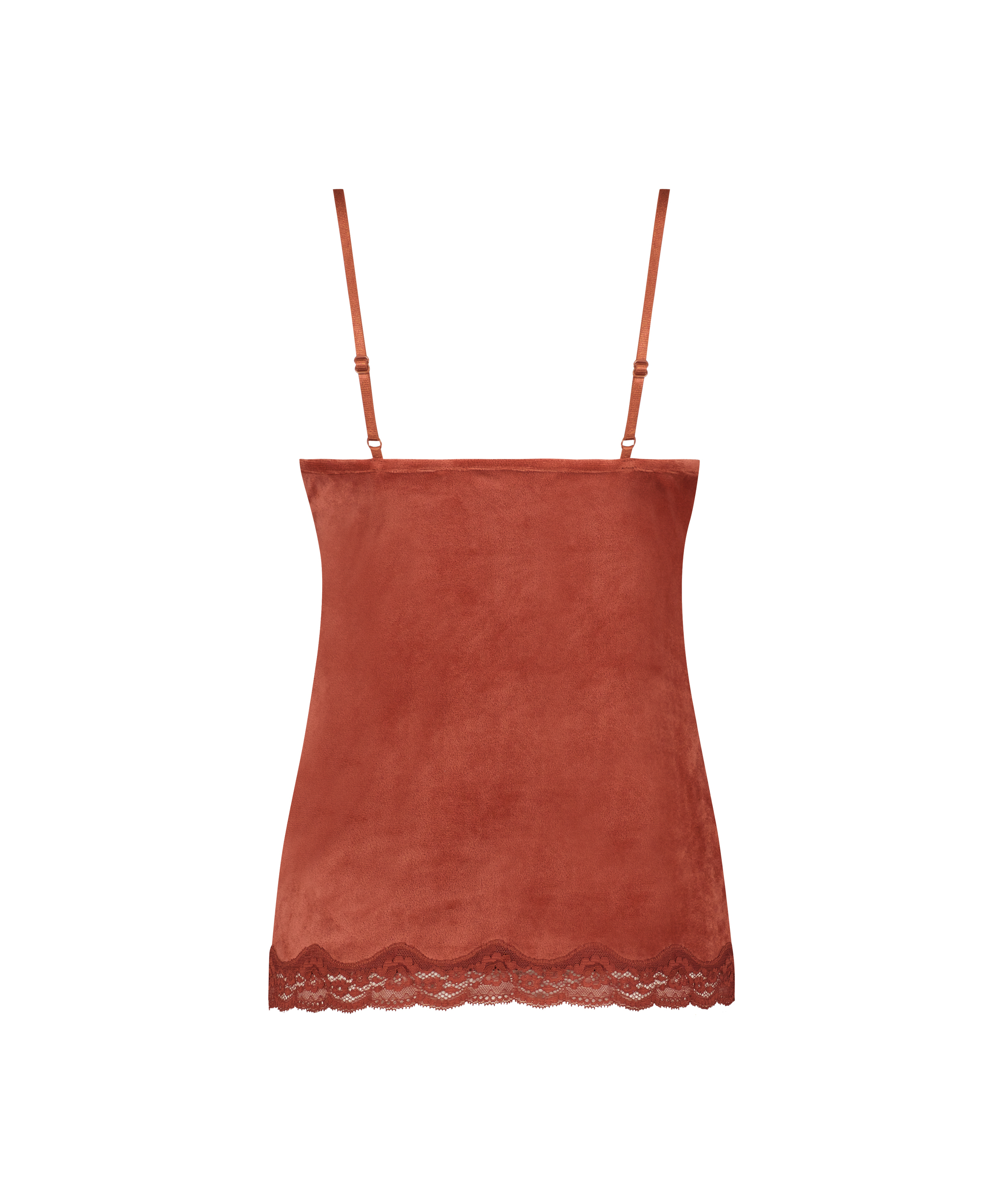 Velours Lace Cami Top, Brown, main