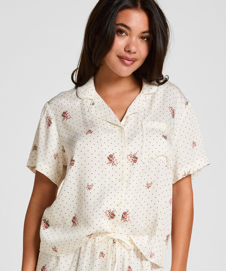 Pyjama Jacket Satin, White