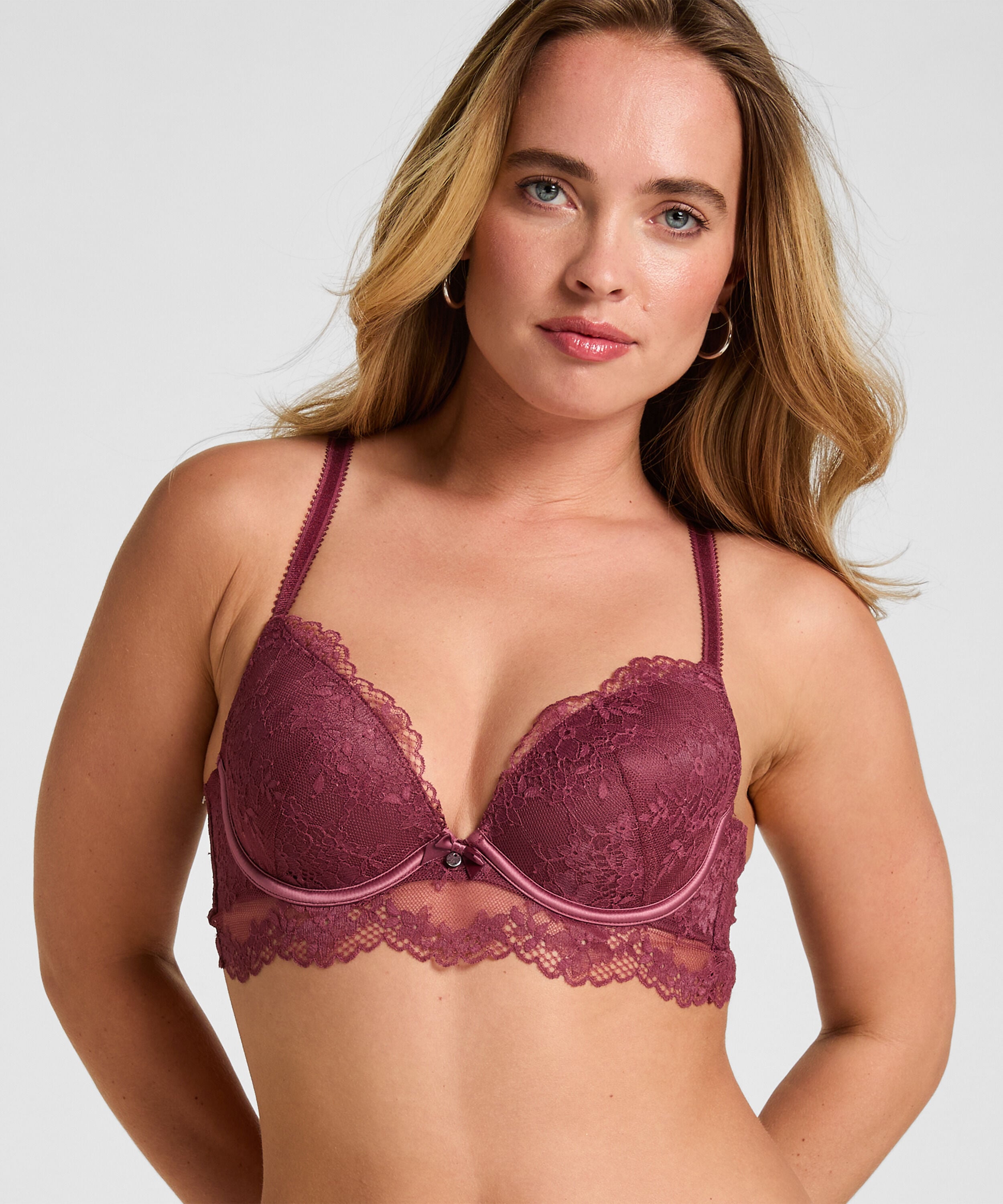 Padded Underwired Longline Bra Naomi, Purple