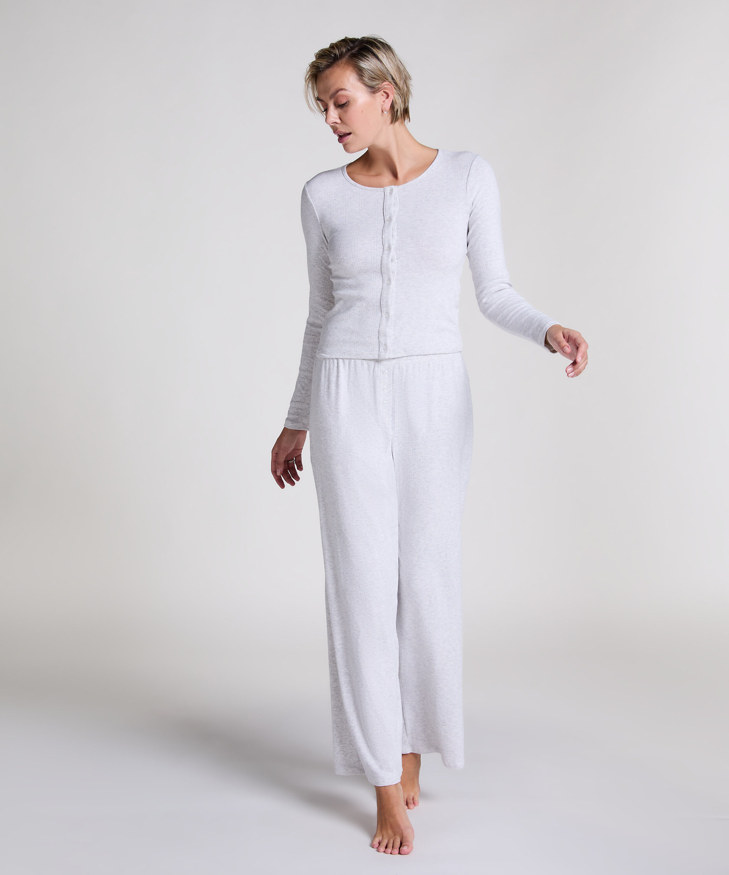 Pointelle Pyjama Pants, Gray