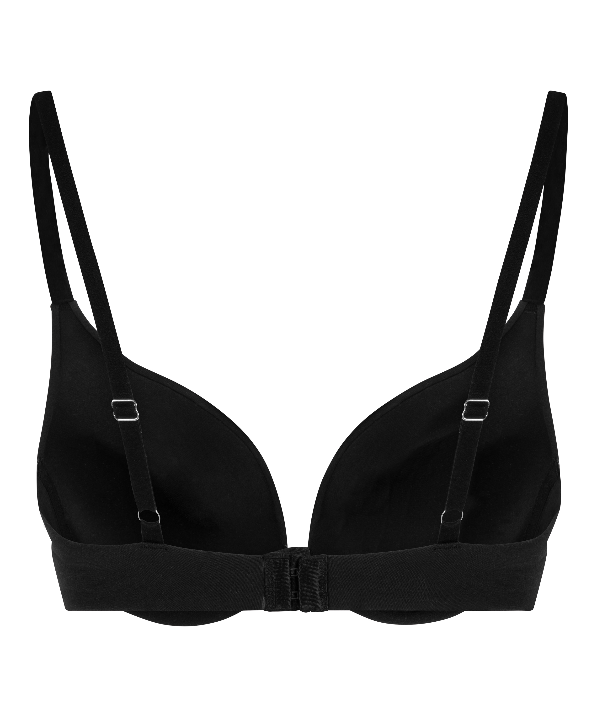 Cotton Padded Underwired Push-Up Bra, Black, main