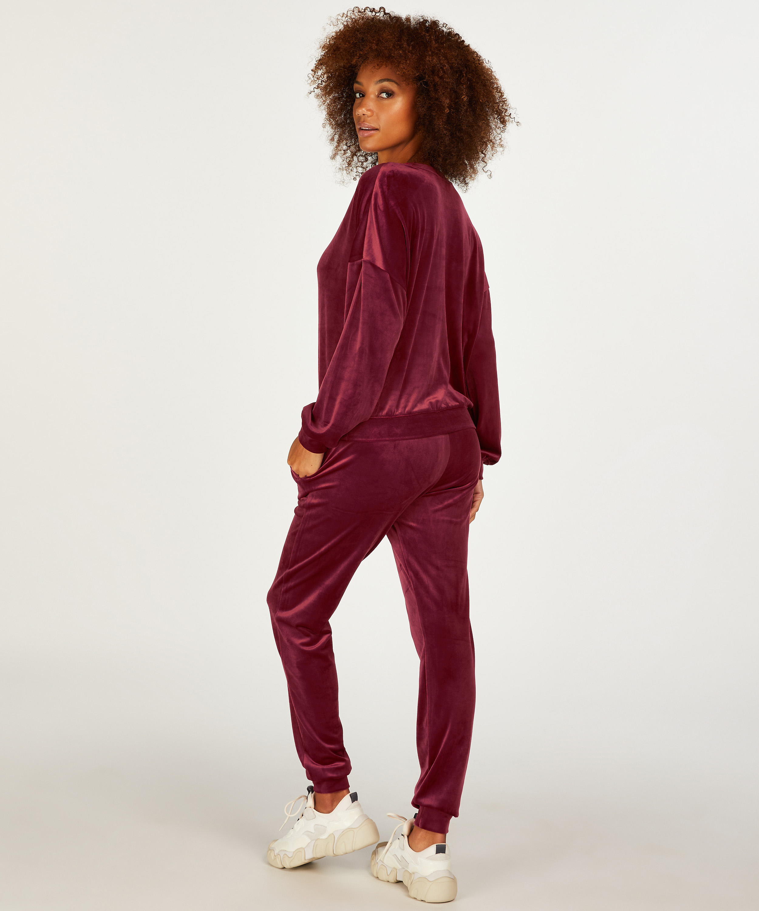 Velour Jogging Bottoms, Purple, main