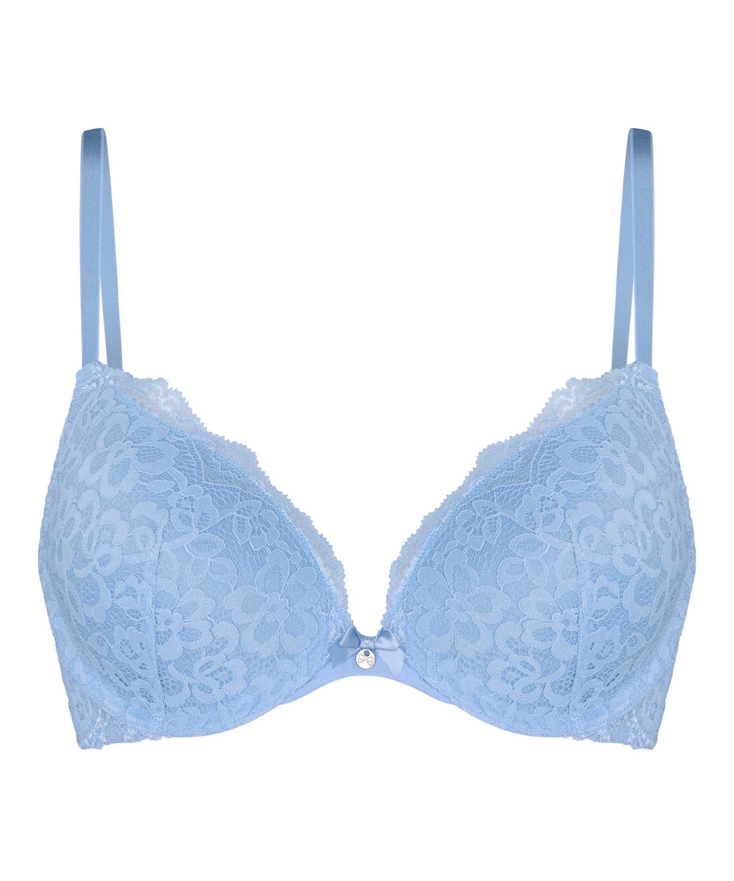 Marine Padded Push-Up Underwired Bra, Blue, main