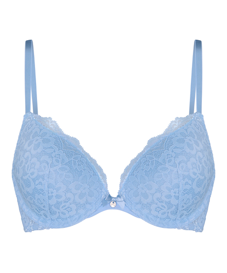 Marine Padded Push-Up Underwired Bra, Blue