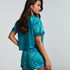 Satin Short-Sleeved Jacket, Blue