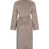 Long Fleece Bathrobe, Beige
