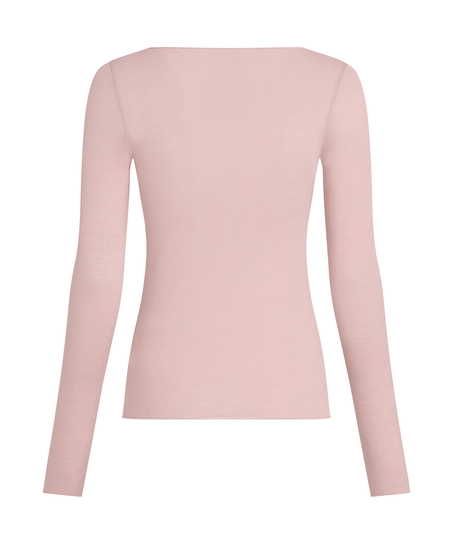 super soft Boatneck Shirt with Cashmere, Pink