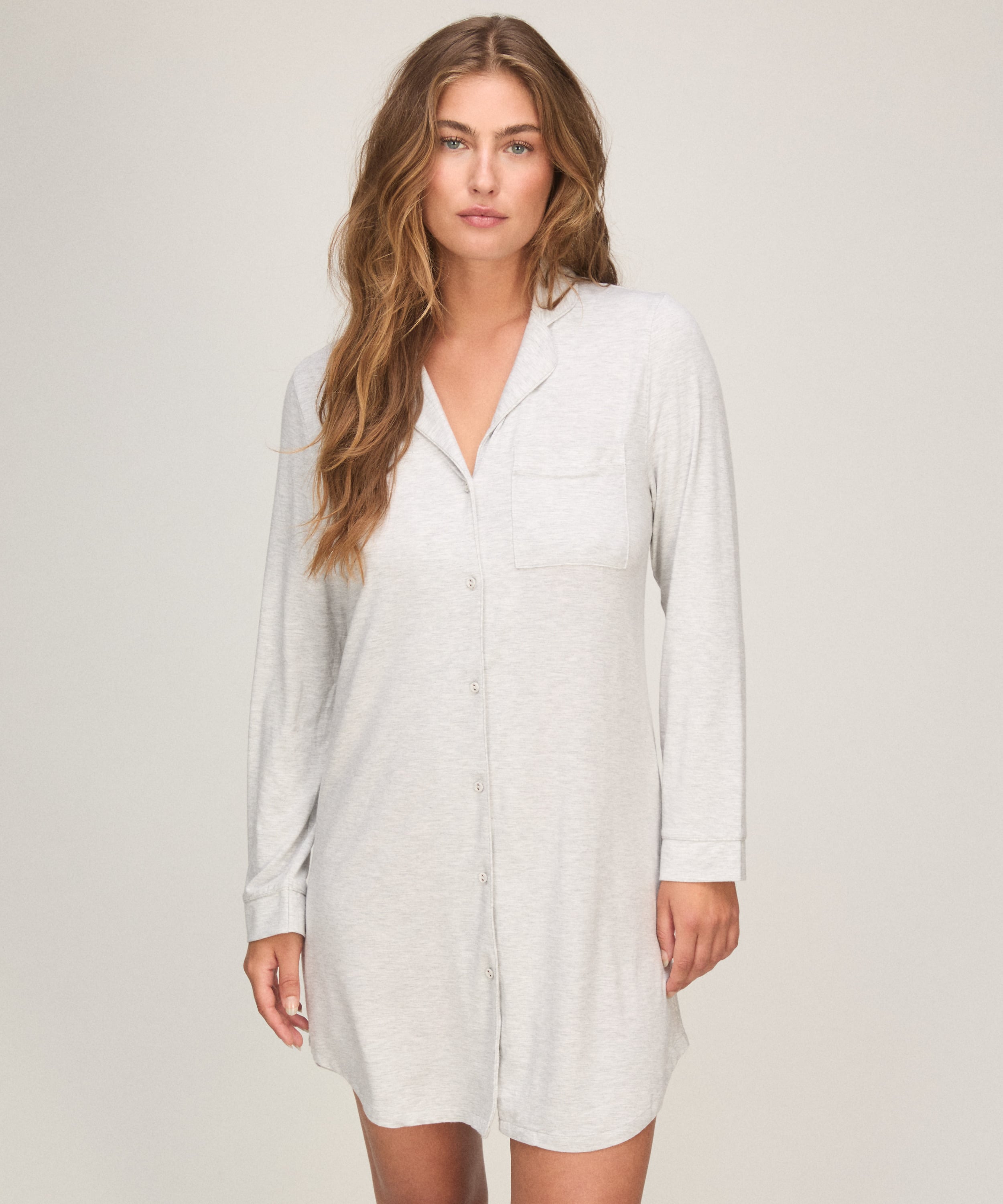 Essential Jersey Shirtdress, Gray, main