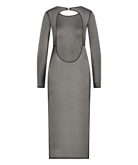 Long Sheer Dress, Black