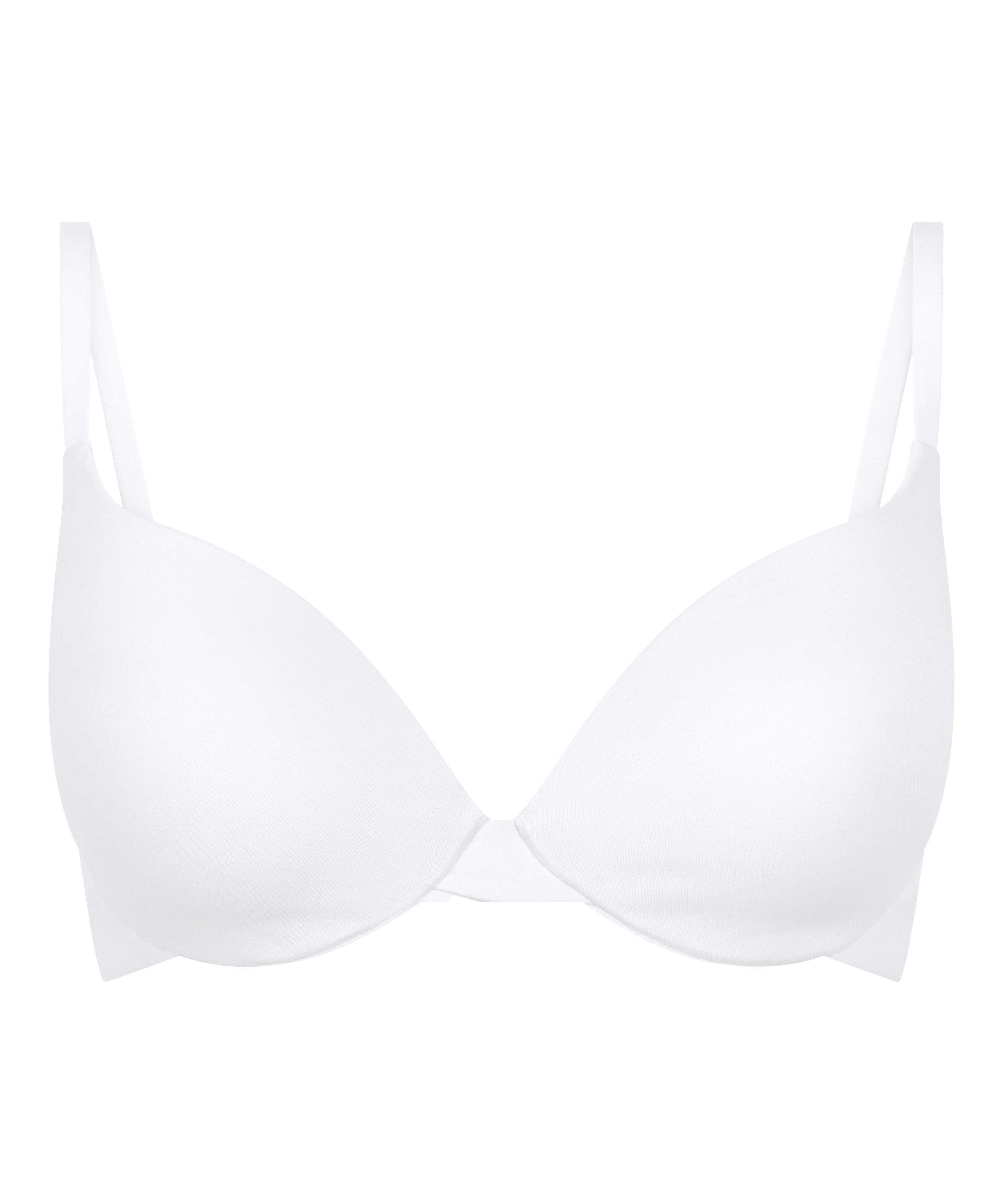 Cotton Padded Underwired Push-Up Bra, White, main