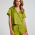 Satin Short-Sleeved Jacket, Green