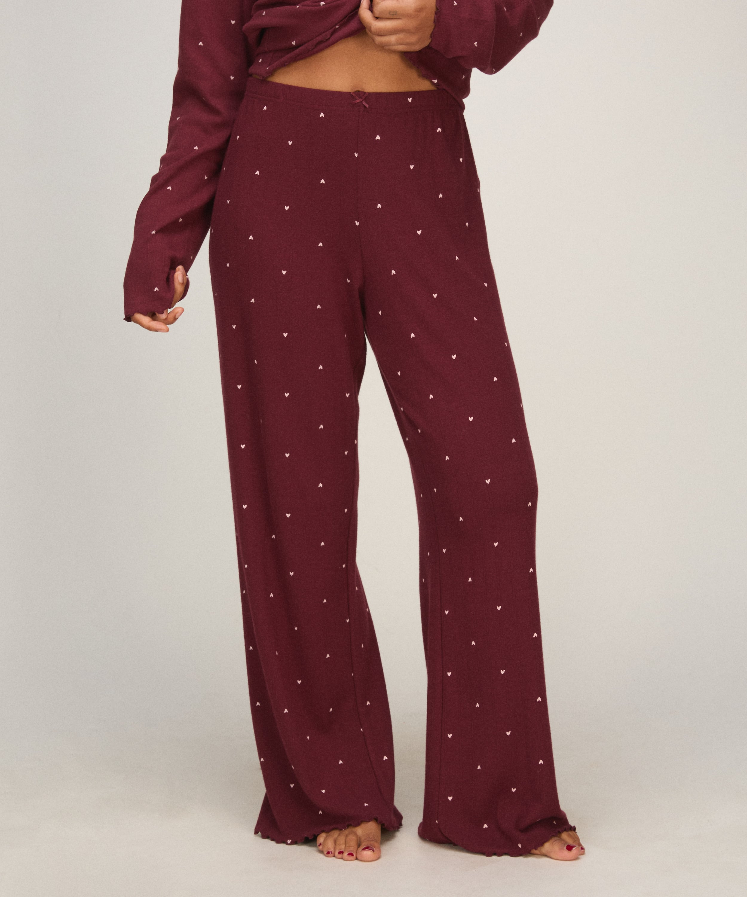 Pants Loose Pointelle, Purple, main